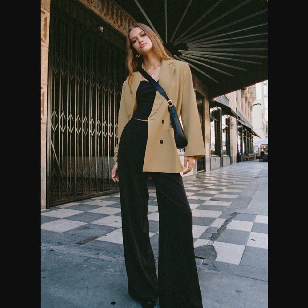 Princess Polly Lioness Wyoming Mocha Tan Oversized Blazer XL - Picture 2 of 11